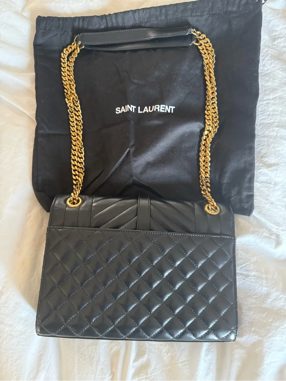 Saint Laurent Black Medium Envelope Bag